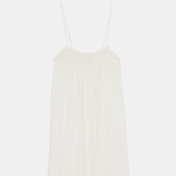 Zara Ecru Flowy Textured Dress - Picture 7 of 8